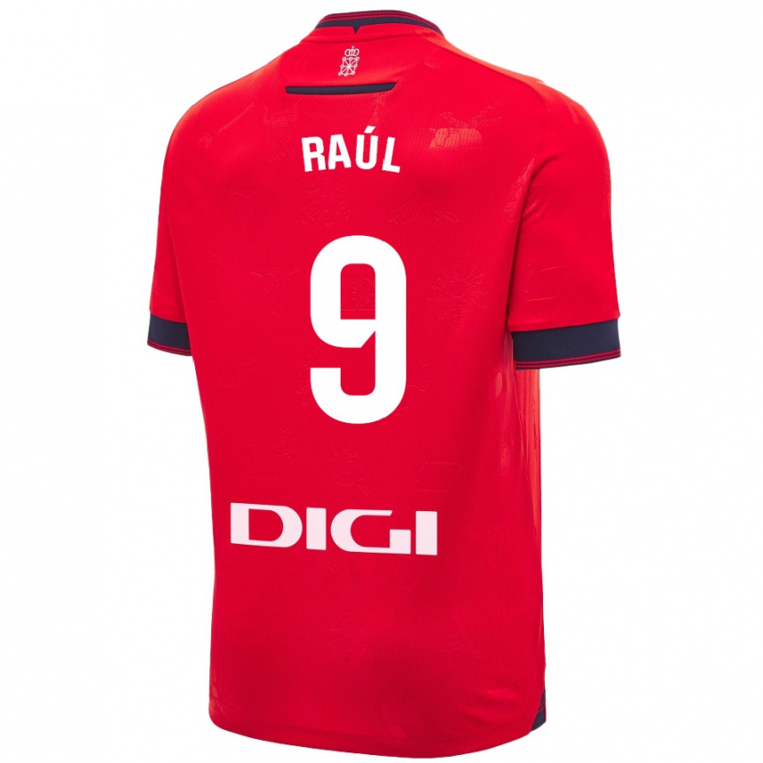 Kids Football Raúl García #9 Red White Home Jersey 2024/25 T-Shirt Nz