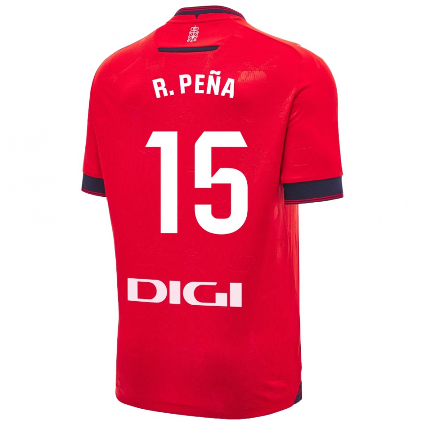 Kids Football Rubén Peña #15 Red White Home Jersey 2024/25 T-Shirt Nz