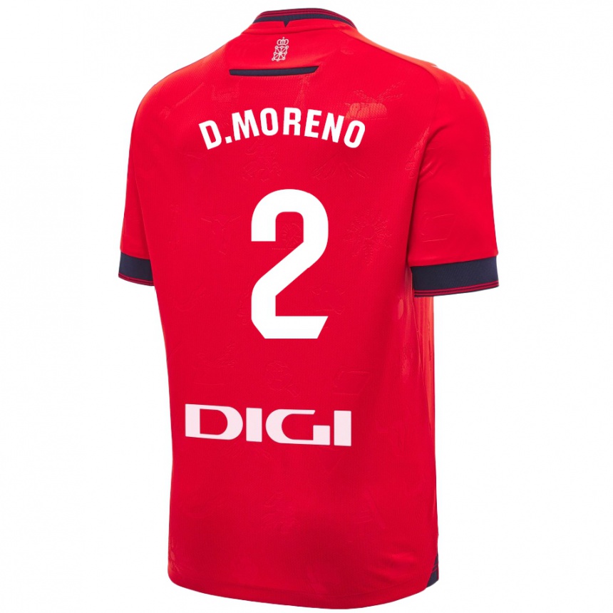 Kids Football Diego Moreno #2 Red White Home Jersey 2024/25 T-Shirt Nz