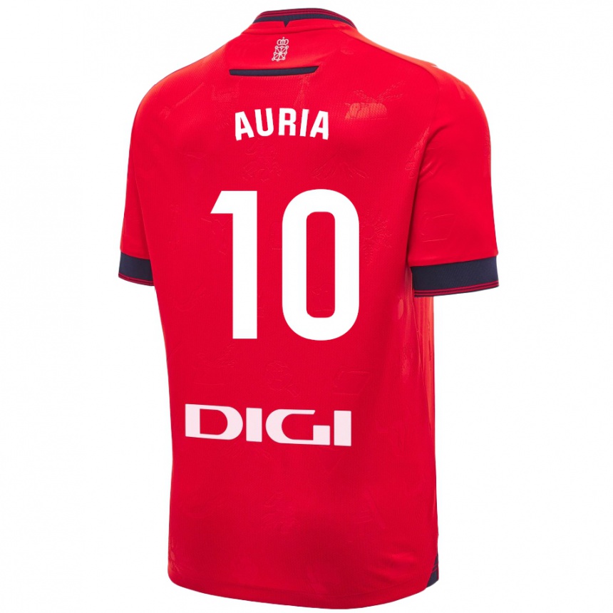 Kids Football Miguel Auria #10 Red White Home Jersey 2024/25 T-Shirt Nz