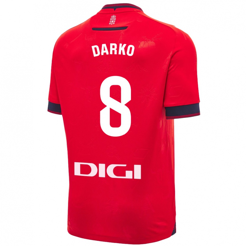 Kids Football Darko Brasanac #8 Red White Home Jersey 2024/25 T-Shirt Nz