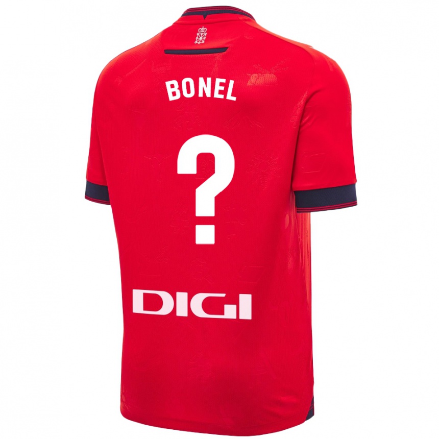 Kids Football Aimar Bonel #0 Red White Home Jersey 2024/25 T-Shirt Nz