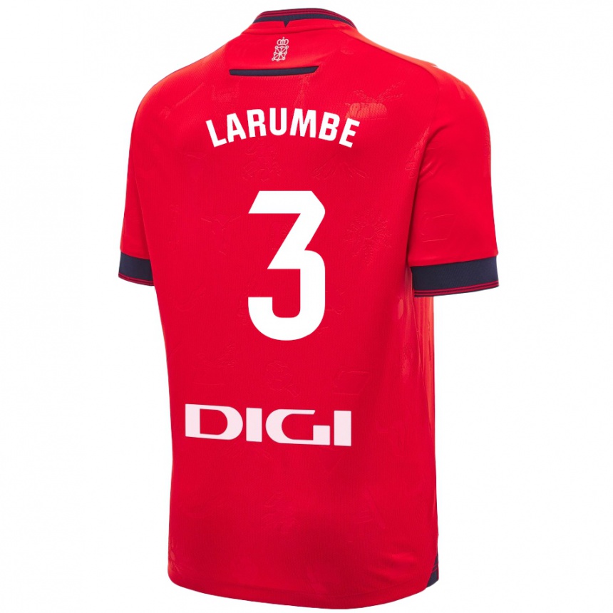 Kids Football Saioa Larumbe Beloqui #3 Red White Home Jersey 2024/25 T-Shirt Nz