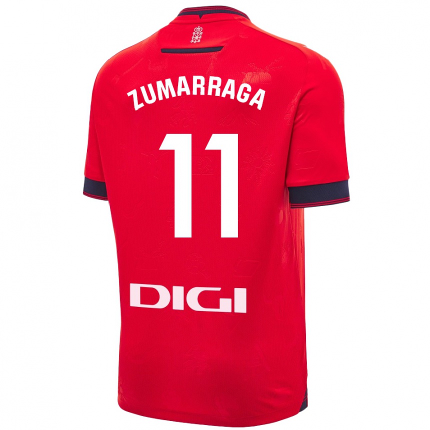 Kids Football Aitana Zumárraga Garde #11 Red White Home Jersey 2024/25 T-Shirt Nz