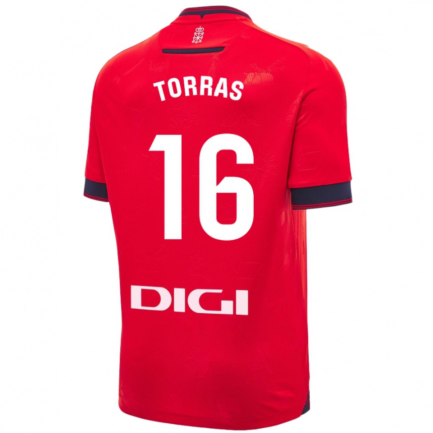 Kids Football Mar Torrás De Fortuny #16 Red White Home Jersey 2024/25 T-Shirt Nz