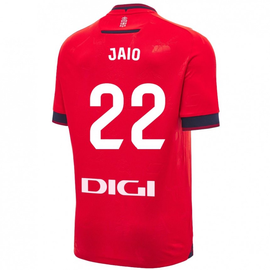 Kids Football Jaione Larraiotz Senosiain #22 Red White Home Jersey 2024/25 T-Shirt Nz