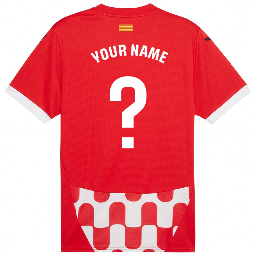 Kids Football Your Name #0 Red White Home Jersey 2024/25 T-Shirt Nz