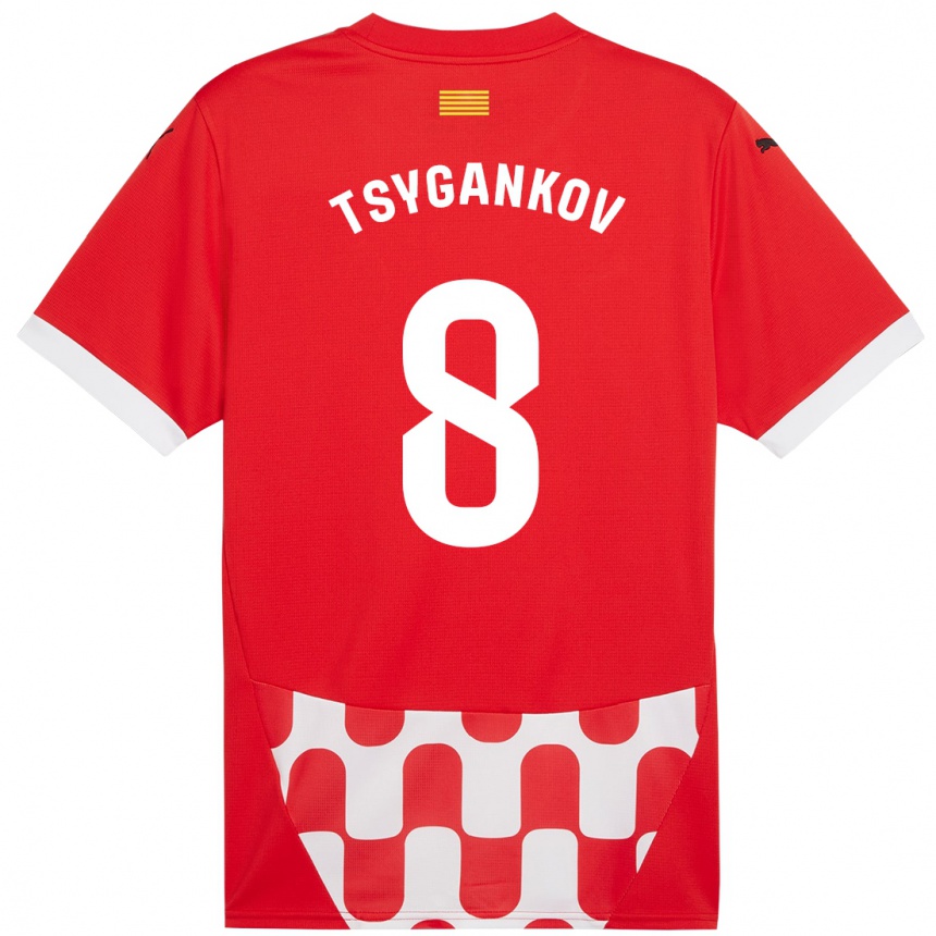 Kids Football Viktor Tsygankov #8 Red White Home Jersey 2024/25 T-Shirt Nz