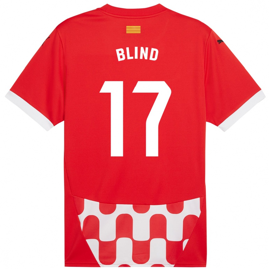 Kids Football Daley Blind #17 Red White Home Jersey 2024/25 T-Shirt Nz