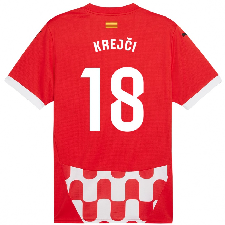 Kids Football Ladislav Krejci #18 Red White Home Jersey 2024/25 T-Shirt Nz