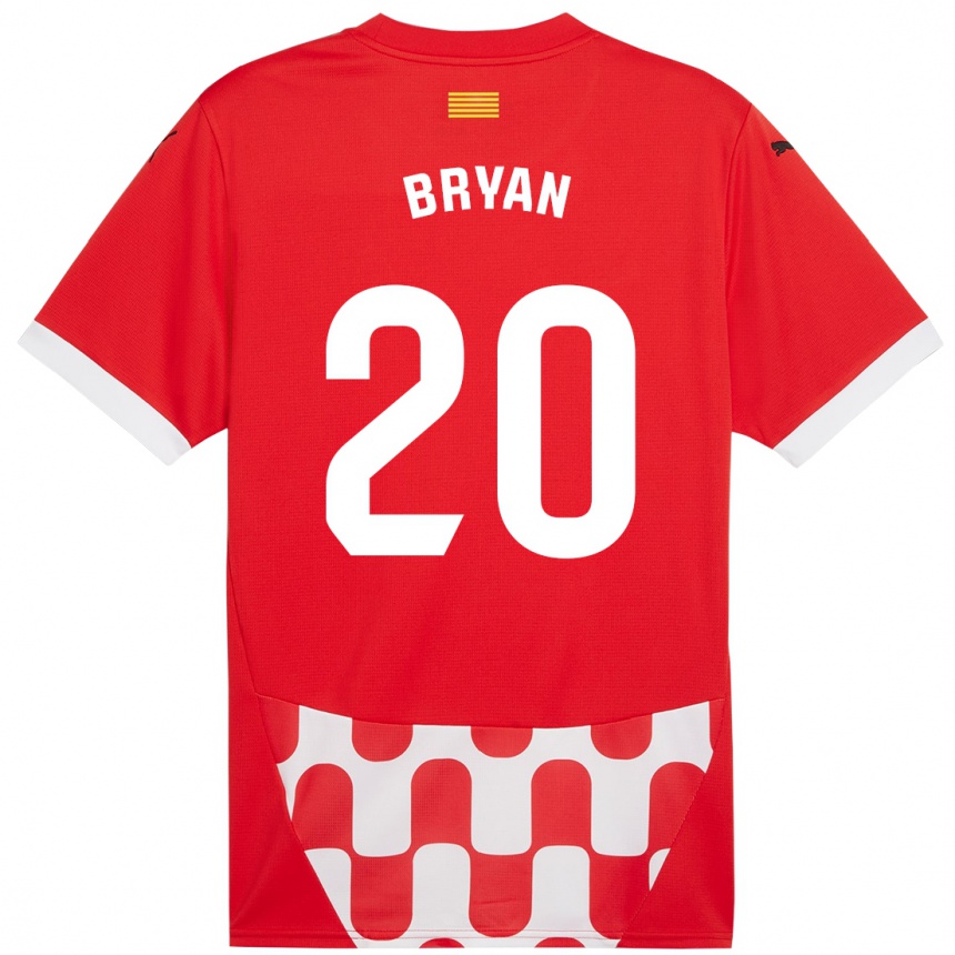 Kids Football Bryan Gil #20 Red White Home Jersey 2024/25 T-Shirt Nz