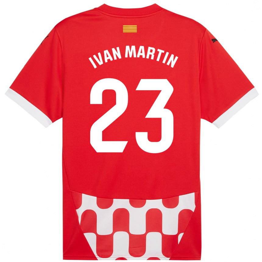 Kids Football Iván Martín #23 Red White Home Jersey 2024/25 T-Shirt Nz