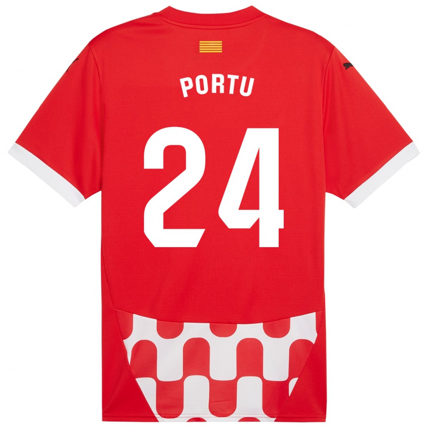 Kids Football Portu #24 Red White Home Jersey 2024/25 T-Shirt Nz