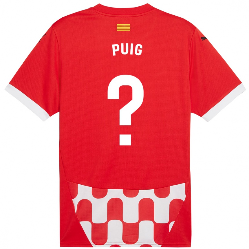 Kids Football Sergi Puig #0 Red White Home Jersey 2024/25 T-Shirt Nz