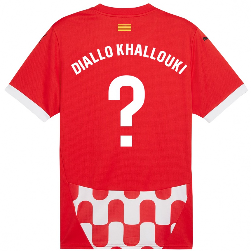 Kids Football Siaka Diallo Khallouki #0 Red White Home Jersey 2024/25 T-Shirt Nz