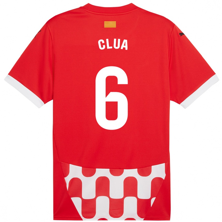 Kids Football Silvi Clua #6 Red White Home Jersey 2024/25 T-Shirt Nz