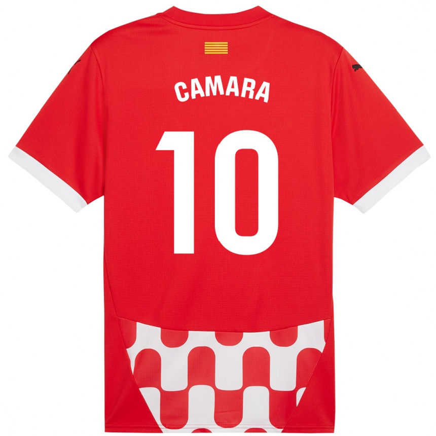 Kids Football Dawda Camara #10 Red White Home Jersey 2024/25 T-Shirt Nz