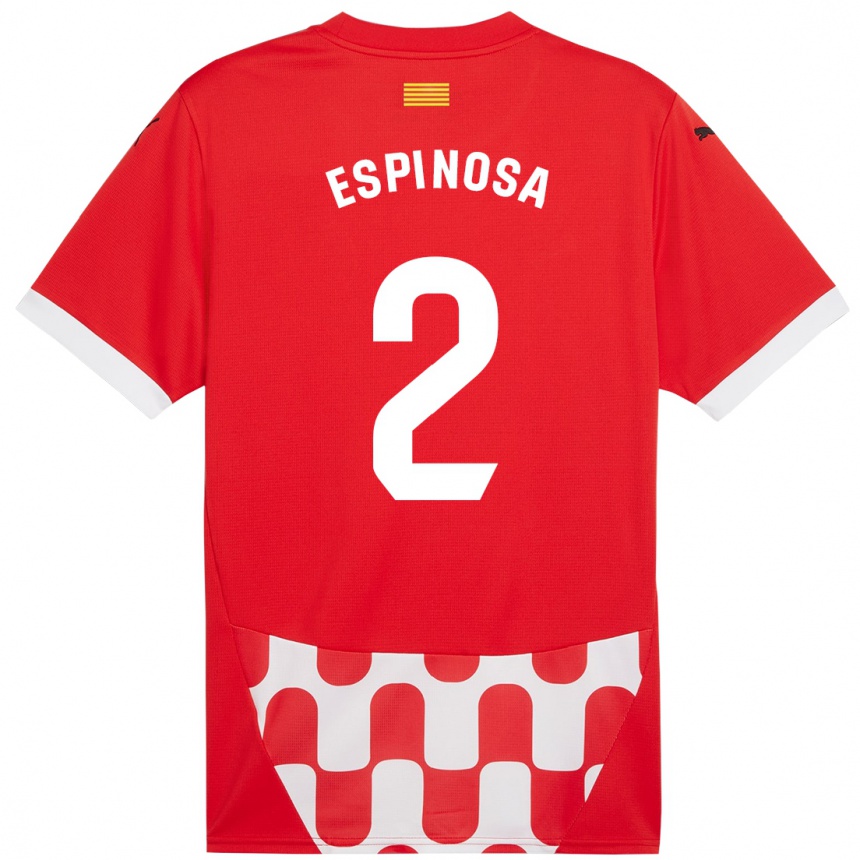 Kids Football Bernardo Espinosa #2 Red White Home Jersey 2024/25 T-Shirt Nz