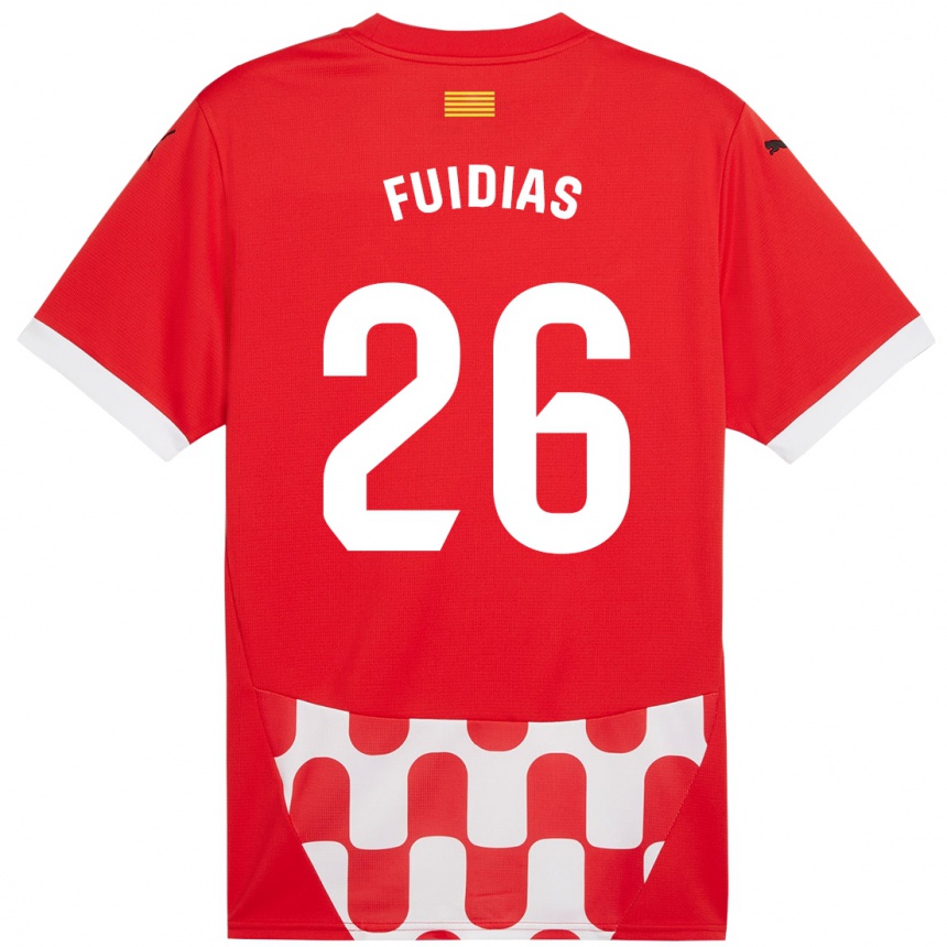 Kids Football Toni Fuidias #26 Red White Home Jersey 2024/25 T-Shirt Nz