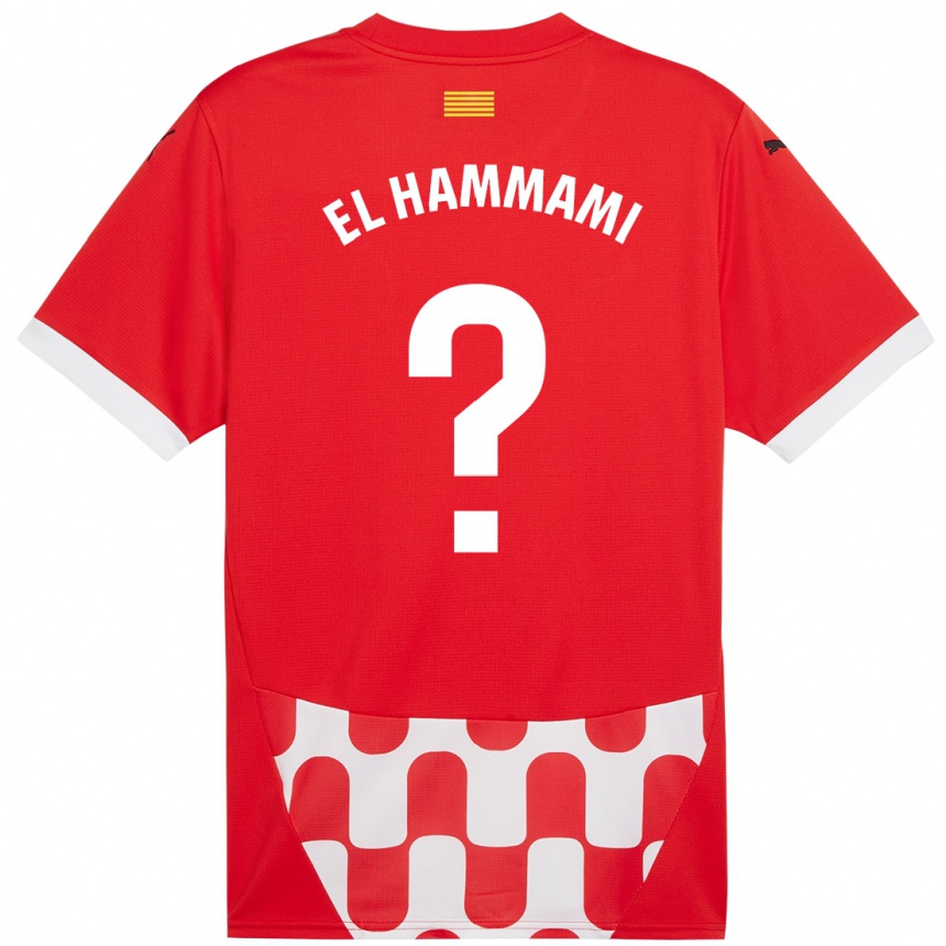 Kids Football Ayoub El Hammami #0 Red White Home Jersey 2024/25 T-Shirt Nz