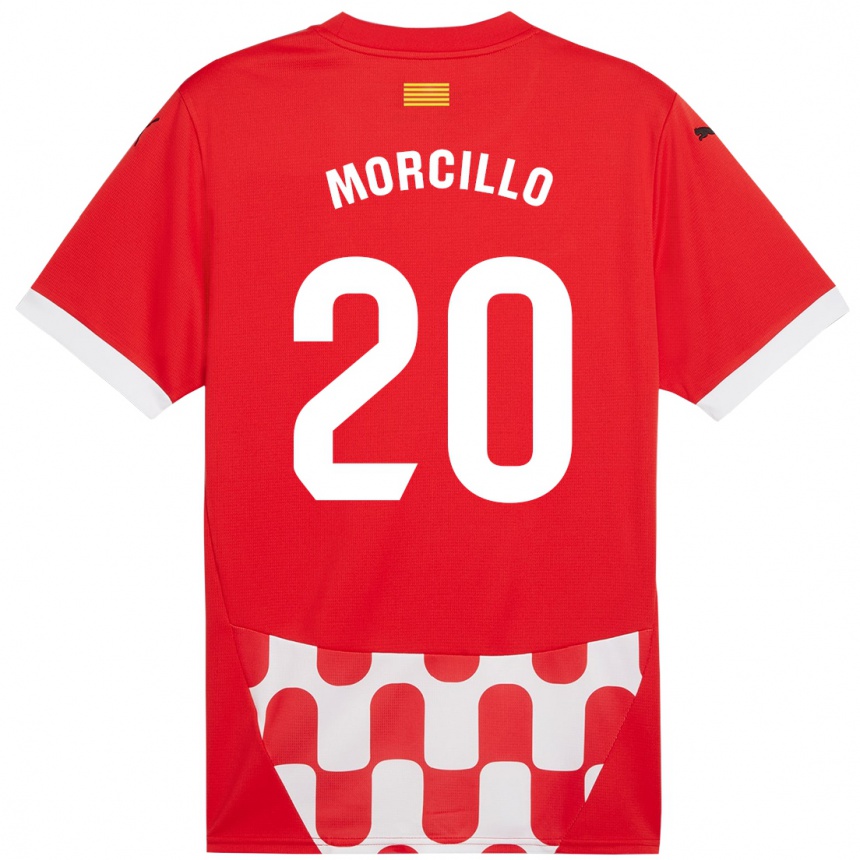 Kids Football Luis Morcillo #20 Red White Home Jersey 2024/25 T-Shirt Nz