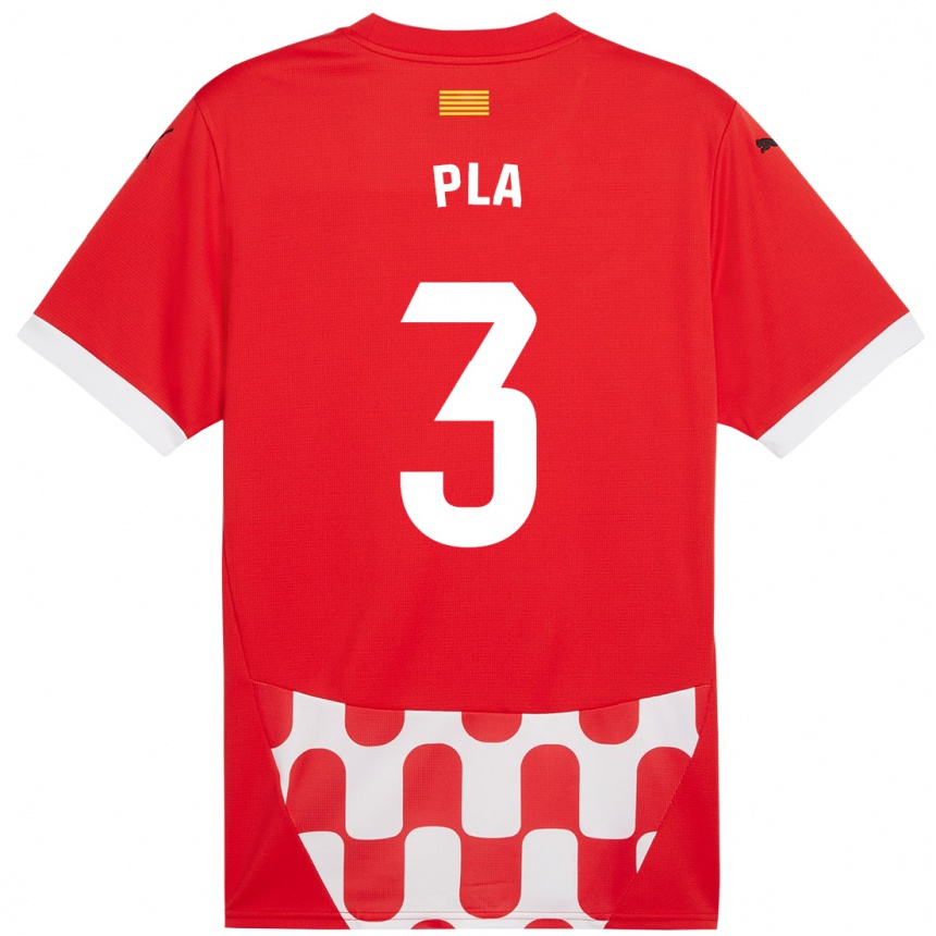 Kids Football Marta Pla #3 Red White Home Jersey 2024/25 T-Shirt Nz