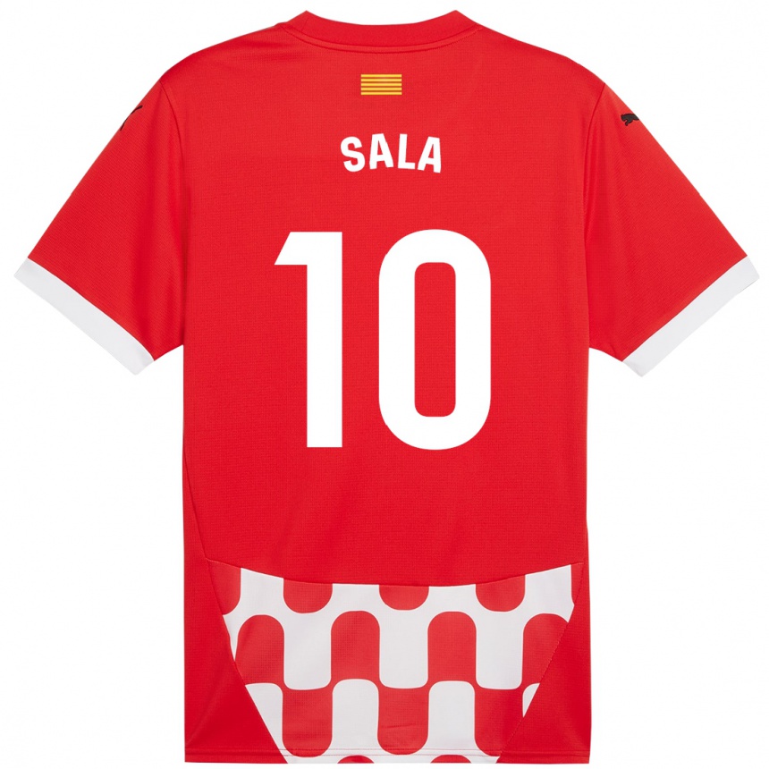 Kids Football Georgina Sala #10 Red White Home Jersey 2024/25 T-Shirt Nz