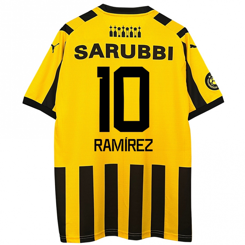 Kids Football Gastón Ramírez #10 Yellow Black Home Jersey 2024/25 T-Shirt Nz