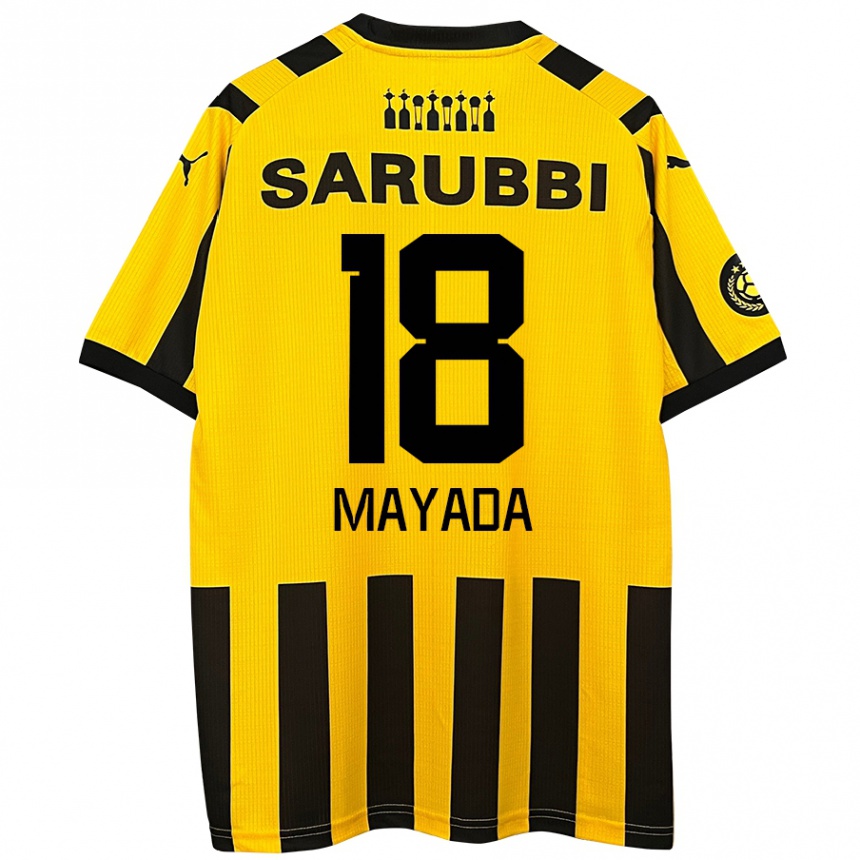 Kids Football Camilo Mayada #18 Yellow Black Home Jersey 2024/25 T-Shirt Nz