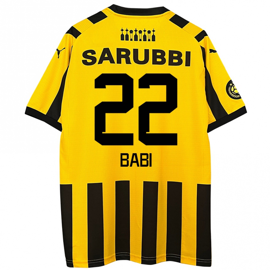 Kids Football Matheus Babi #22 Yellow Black Home Jersey 2024/25 T-Shirt Nz