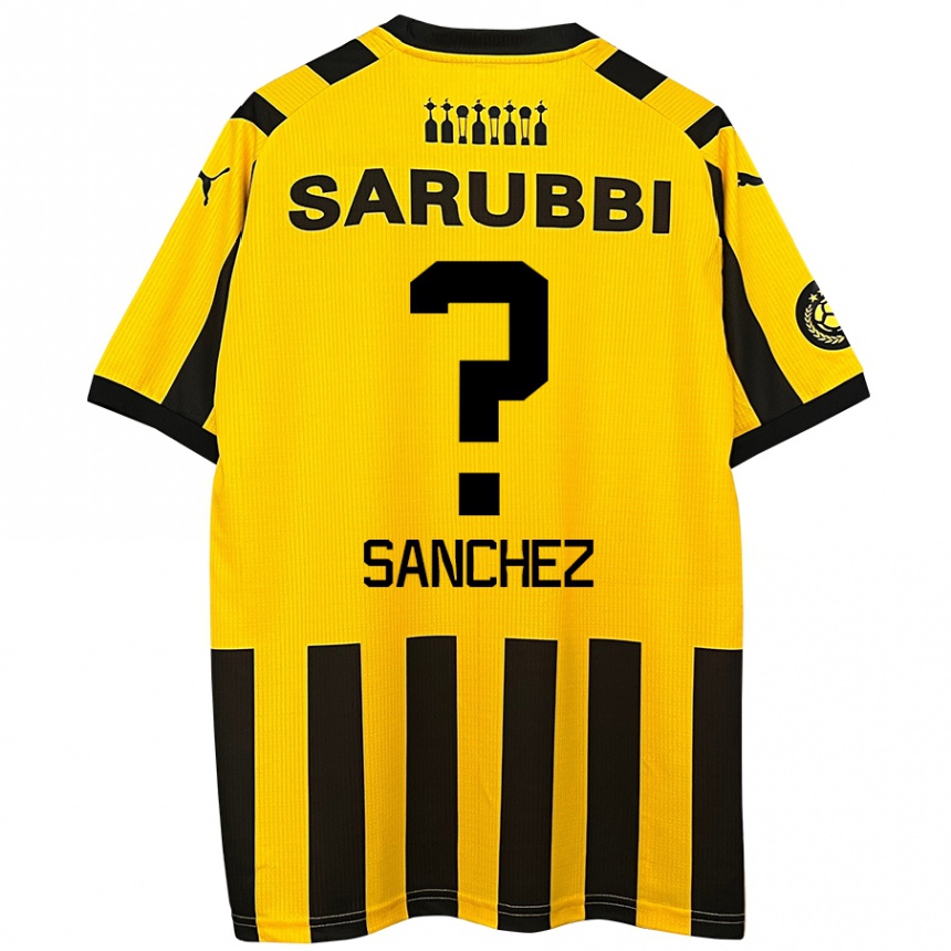 Kids Football Juan Sanchez #0 Yellow Black Home Jersey 2024/25 T-Shirt Nz