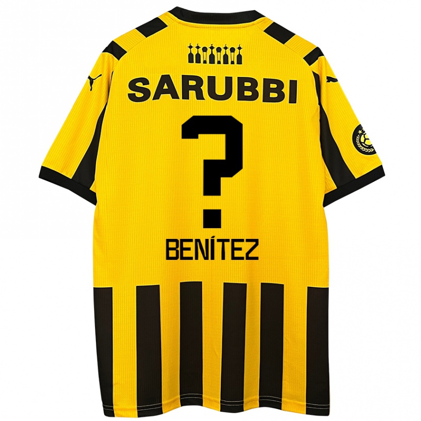 Kids Football Santiago Benítez #0 Yellow Black Home Jersey 2024/25 T-Shirt Nz