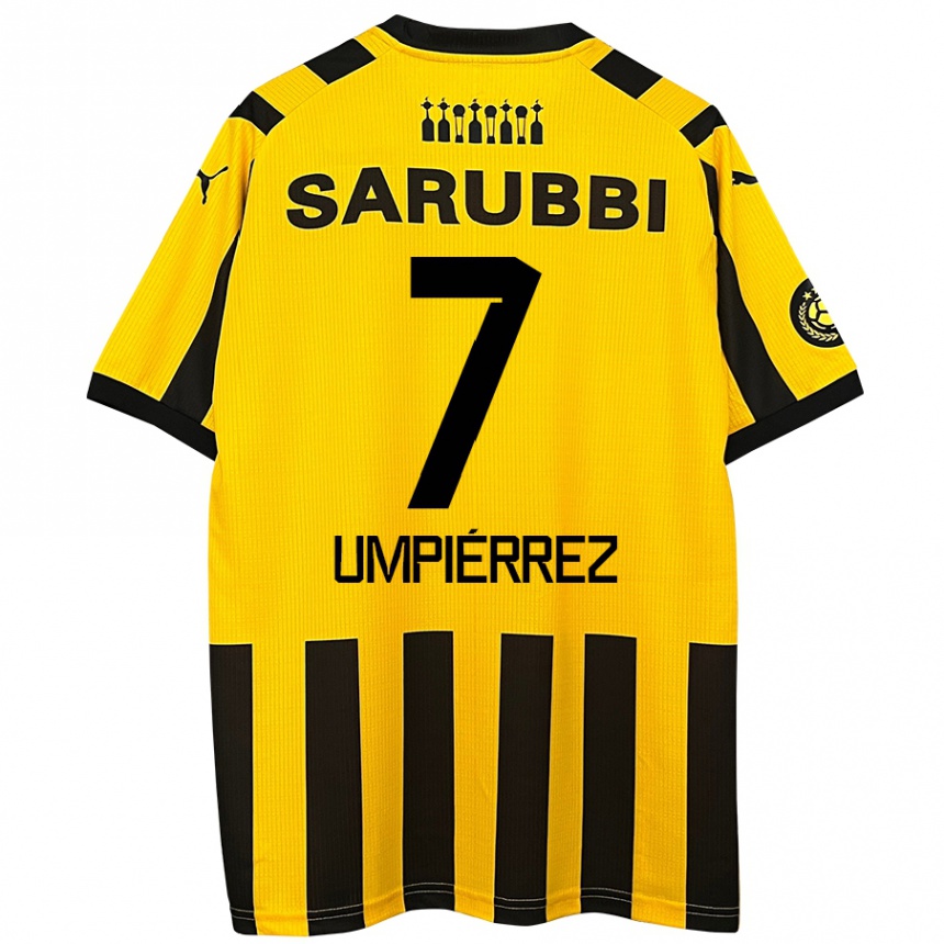 Kids Football Leandro Umpiérrez #7 Yellow Black Home Jersey 2024/25 T-Shirt Nz