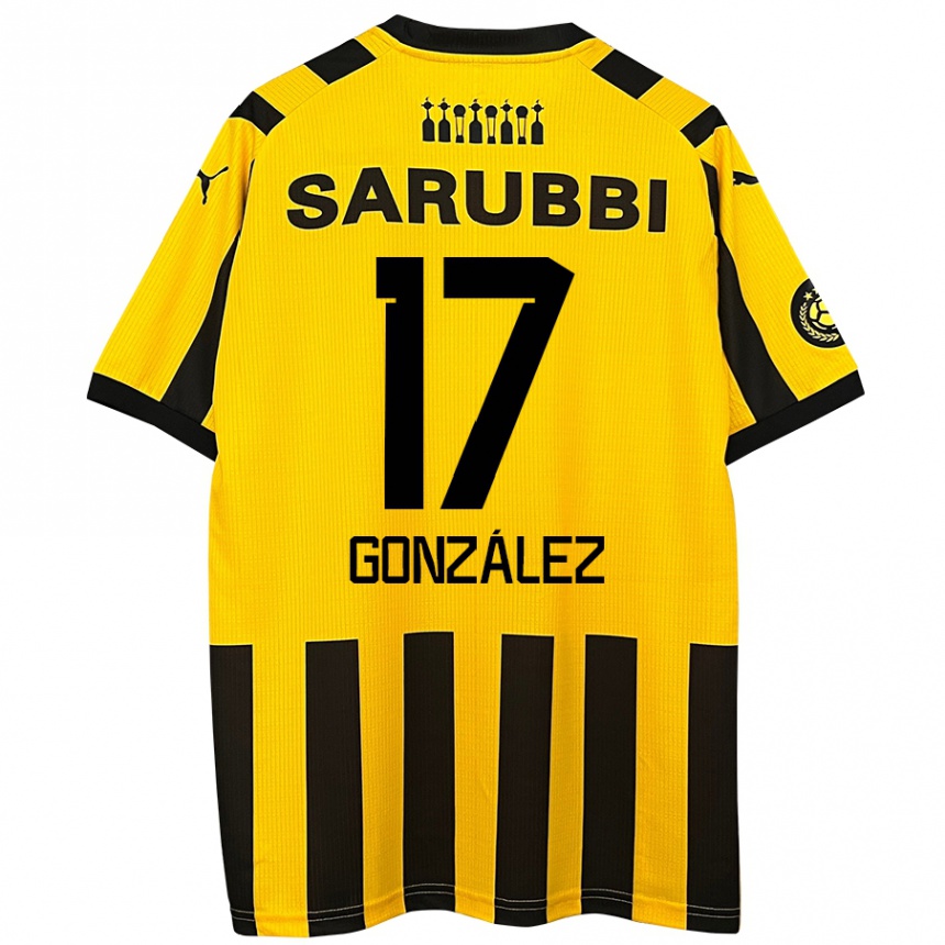 Kids Football Luciano González #17 Yellow Black Home Jersey 2024/25 T-Shirt Nz