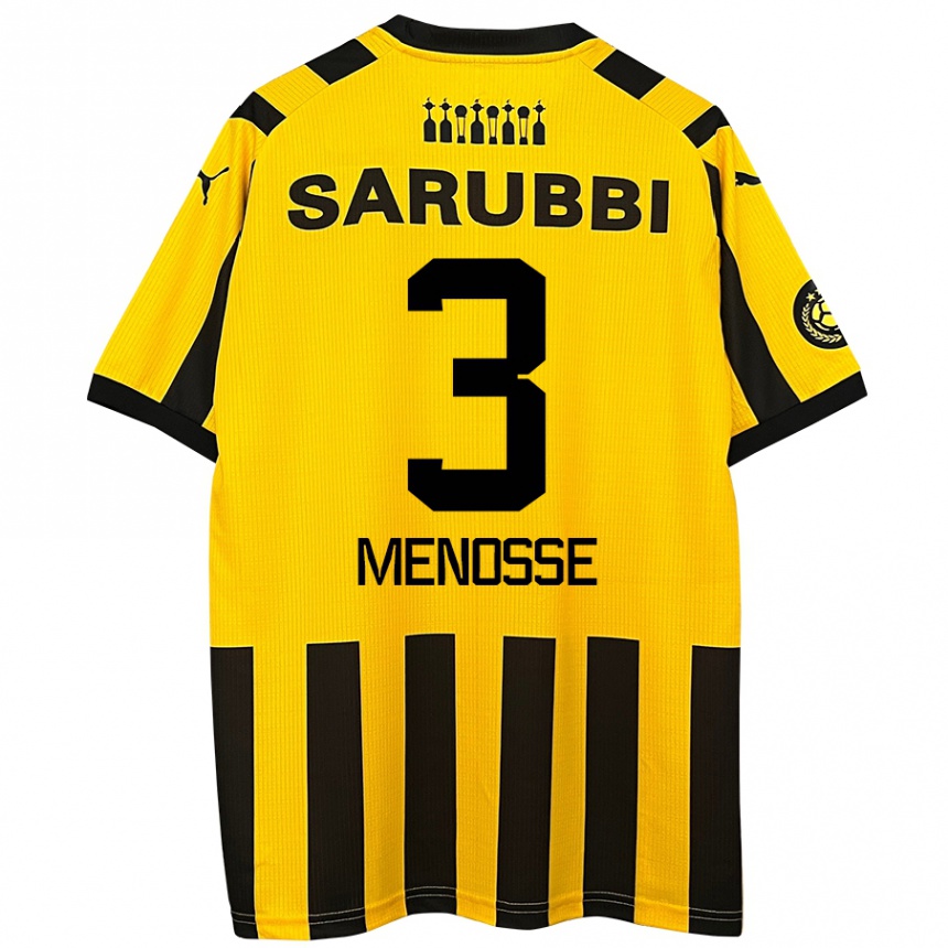 Kids Football Hernán Menosse #3 Yellow Black Home Jersey 2024/25 T-Shirt Nz