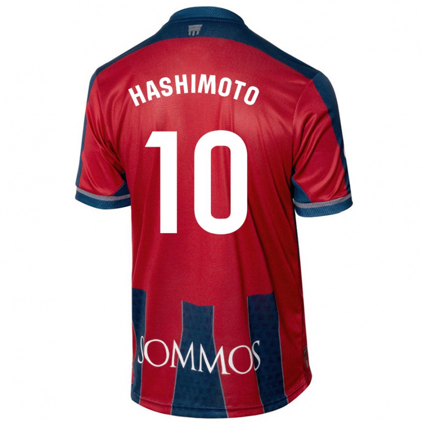 Kids Football Kento Hashimoto #10 Red Blue Home Jersey 2024/25 T-Shirt Nz