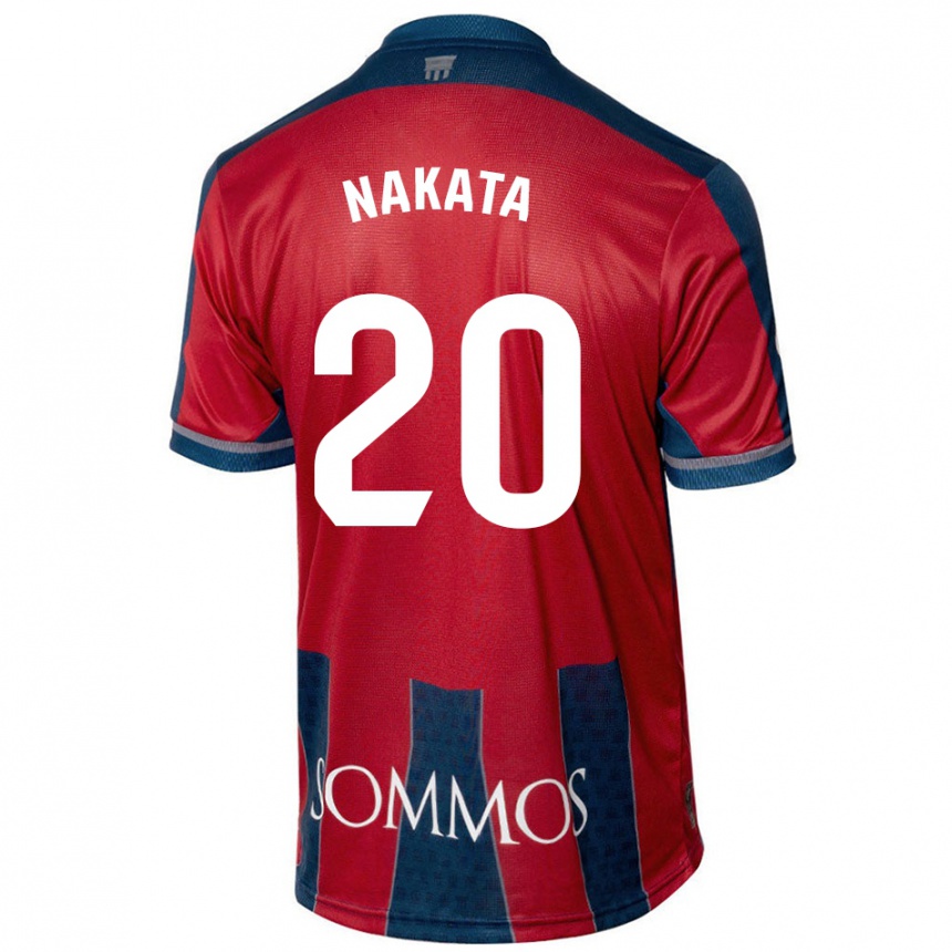 Kids Football Yuki Nakata #20 Red Blue Home Jersey 2024/25 T-Shirt Nz