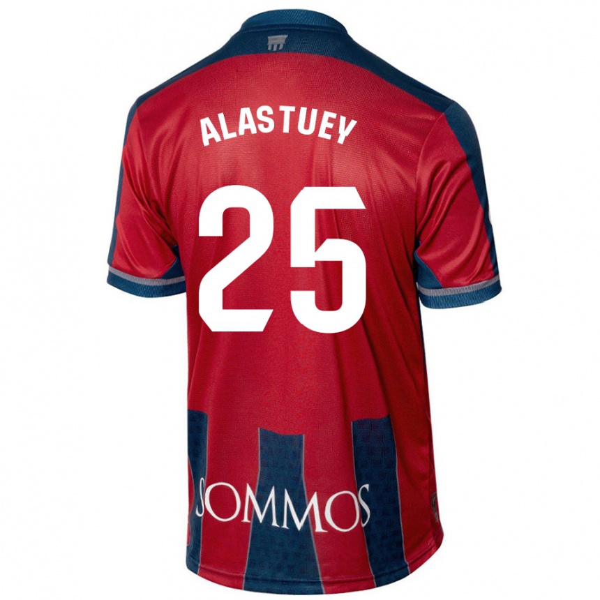 Kids Football Martina Alastuey #25 Red Blue Home Jersey 2024/25 T-Shirt Nz