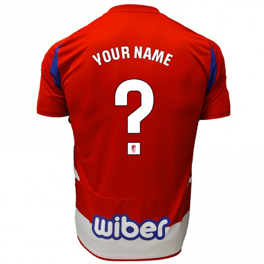 Kids Football Your Name #0 Red White Blue Home Jersey 2024/25 T-Shirt Nz