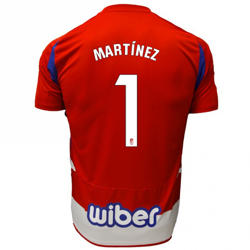 Kids Football Marc Martínez #1 Red White Blue Home Jersey 2024/25 T-Shirt Nz