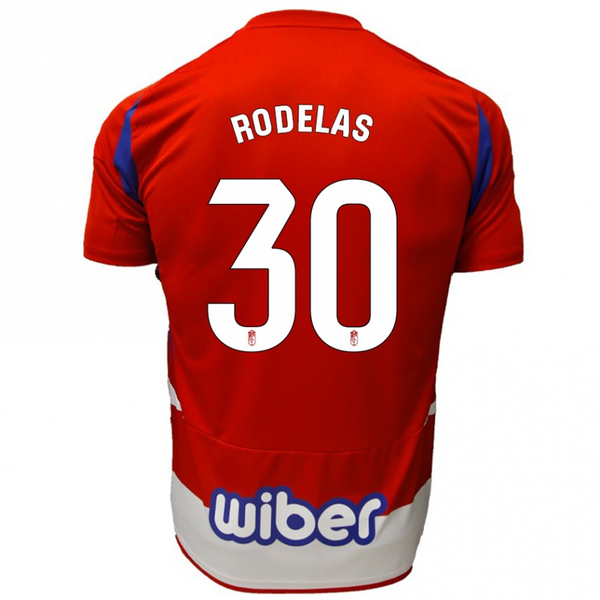 Kids Football Sergio Rodelas #30 Red White Blue Home Jersey 2024/25 T-Shirt Nz