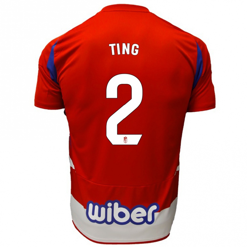 Kids Football Xie Ting #2 Red White Blue Home Jersey 2024/25 T-Shirt Nz