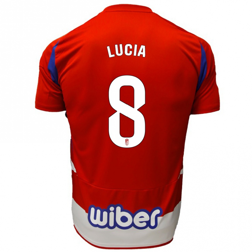 Kids Football Lucía Martínez #8 Red White Blue Home Jersey 2024/25 T-Shirt Nz