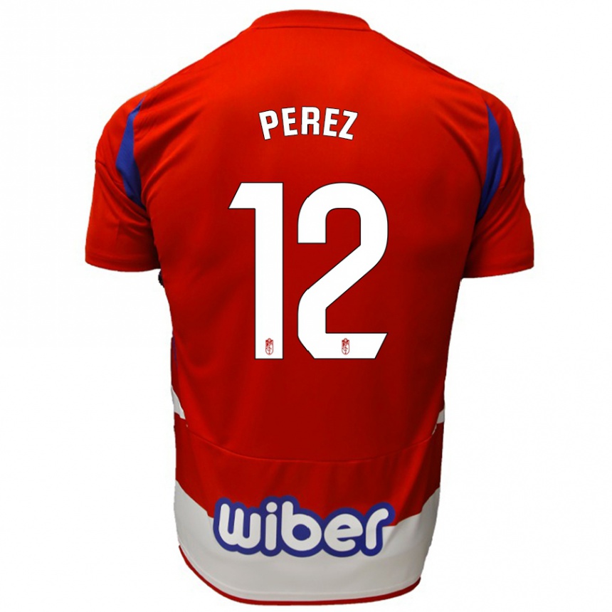 Kids Football Alba Pérez #12 Red White Blue Home Jersey 2024/25 T-Shirt Nz