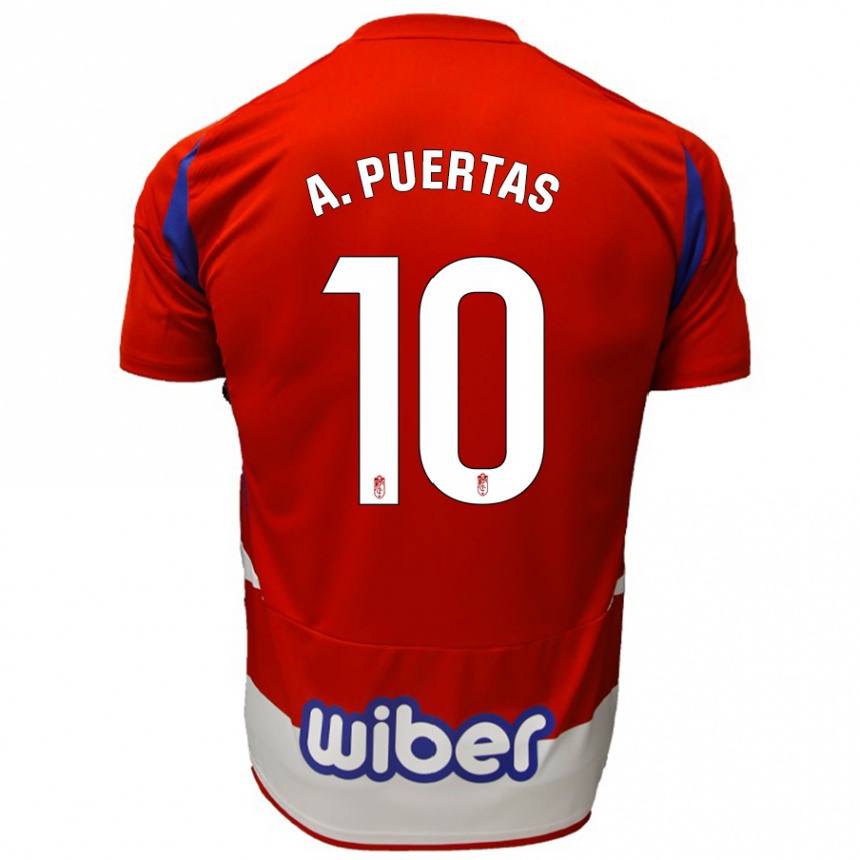 Kids Football Antonio Puertas #10 Red White Blue Home Jersey 2024/25 T-Shirt Nz