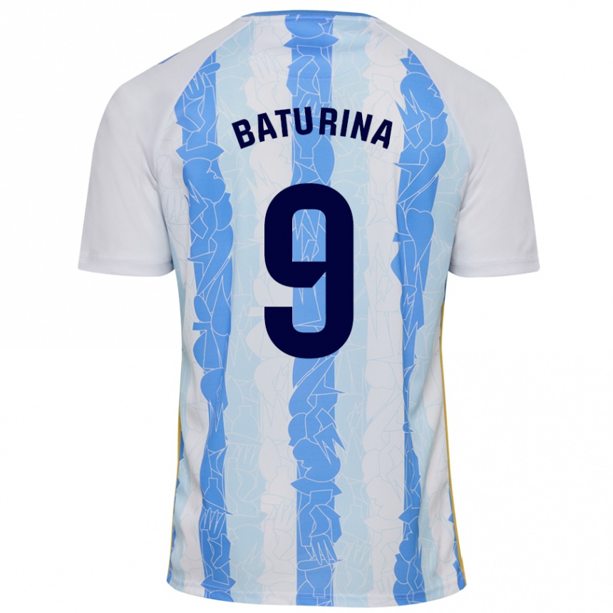 Kids Football Roko Baturina #9 White Blue Home Jersey 2024/25 T-Shirt Nz