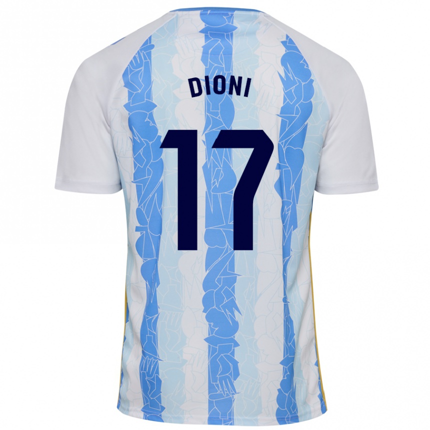 Kids Football Dioni #17 White Blue Home Jersey 2024/25 T-Shirt Nz