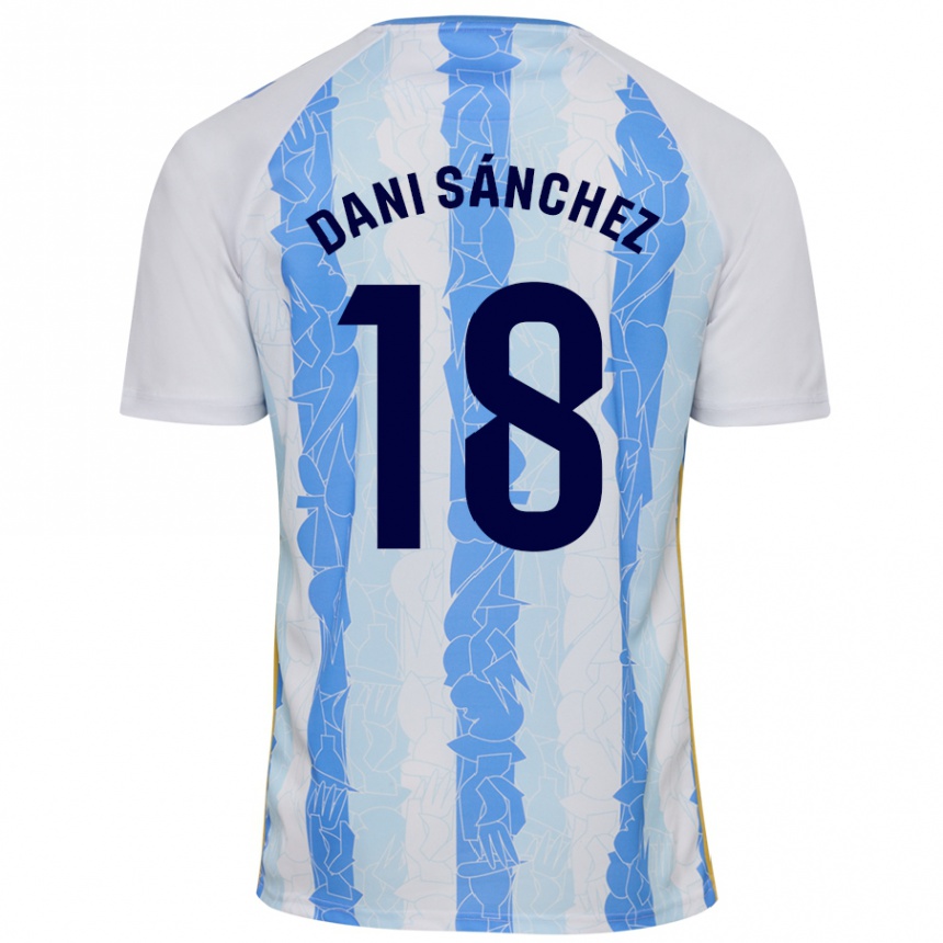 Kids Football Dani Sánchez #18 White Blue Home Jersey 2024/25 T-Shirt Nz