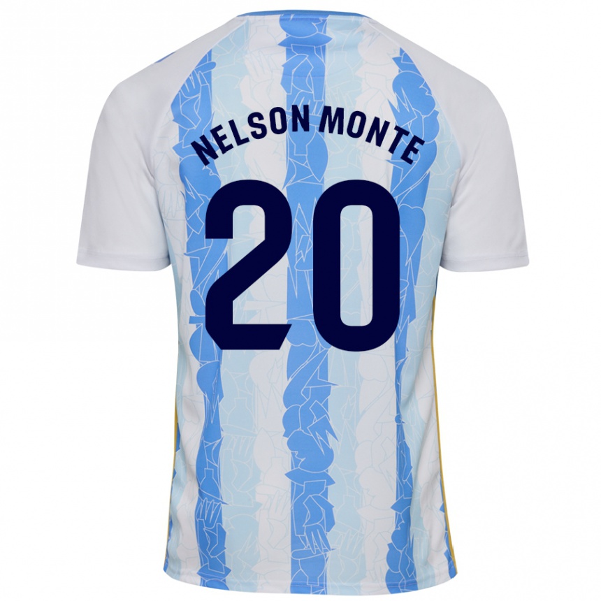 Kids Football Nélson Monte #20 White Blue Home Jersey 2024/25 T-Shirt Nz