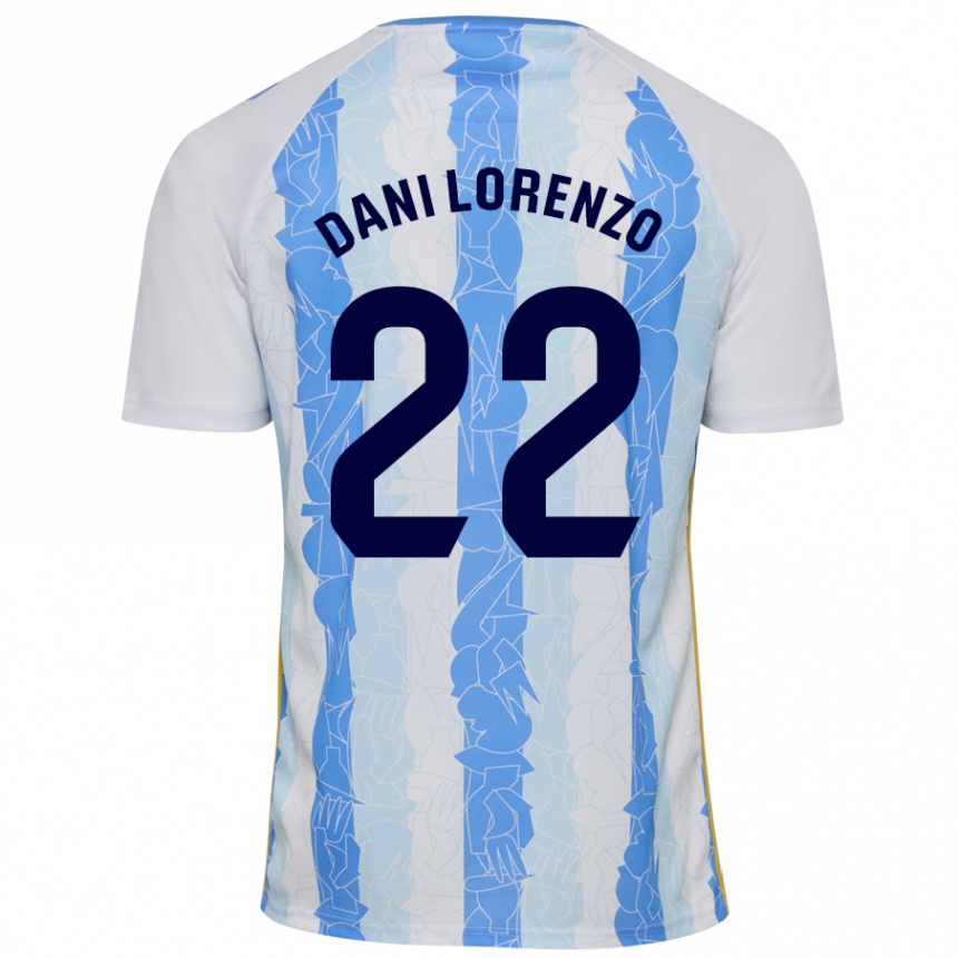 Kids Football Dani Lorenzo #22 White Blue Home Jersey 2024/25 T-Shirt Nz